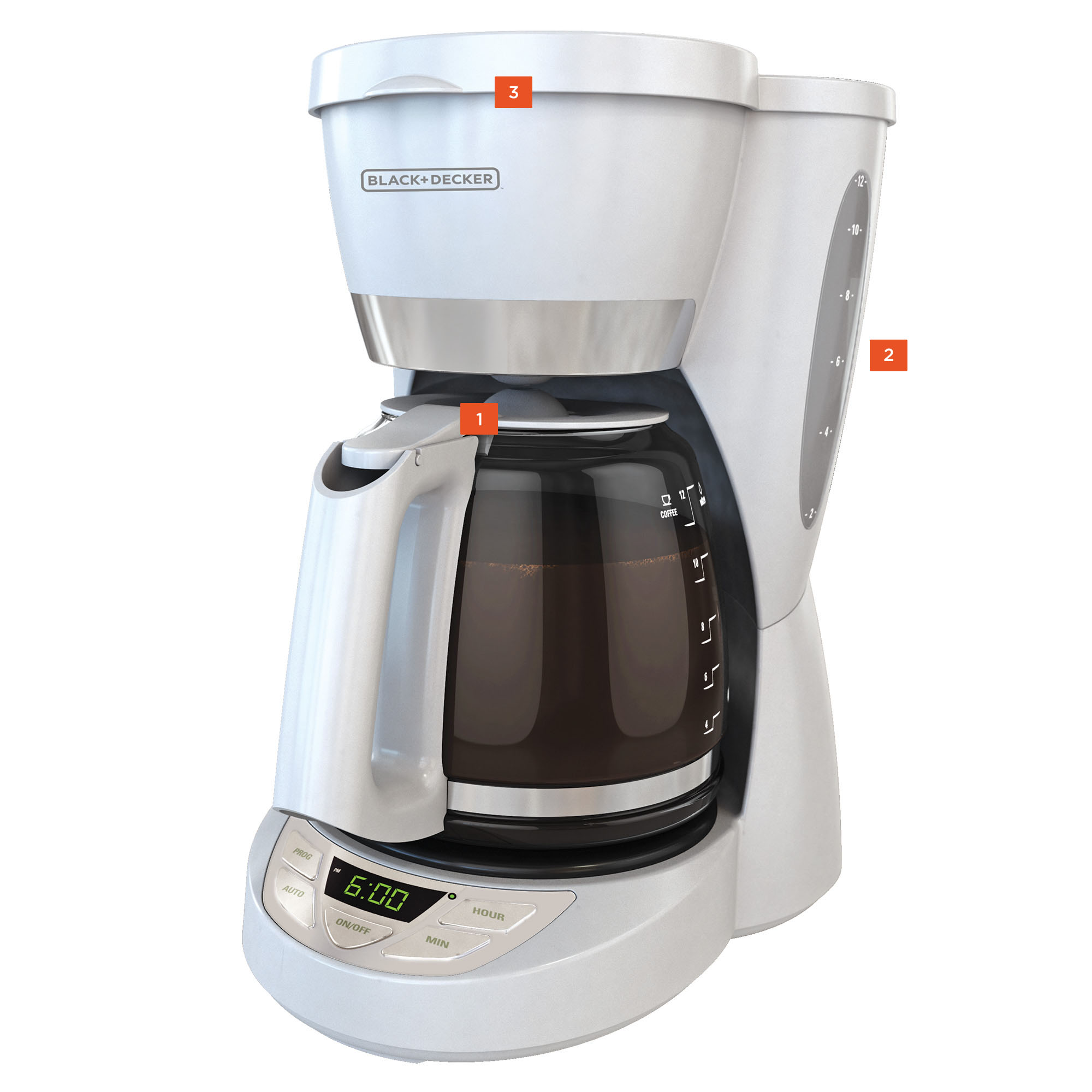 Black and decker white coffee maker hotsell